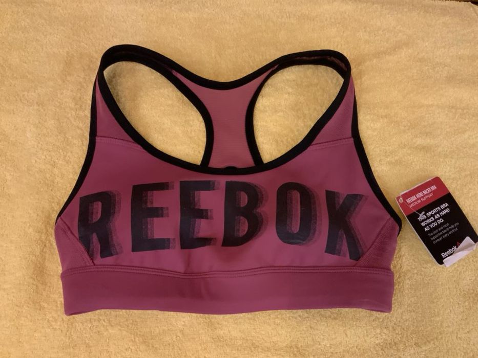 Топ спортивный бра новый, сиреневый Reebok, р.XS