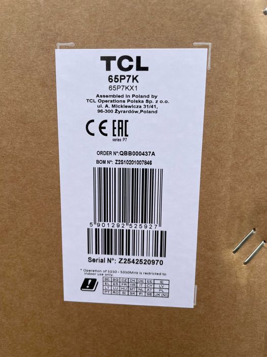 Телевізор TCL QLED 65P7K НОВИНКА Нові! Запечатані!