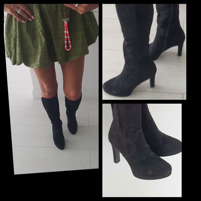 Kozaki zamszowe szpilka wygodne