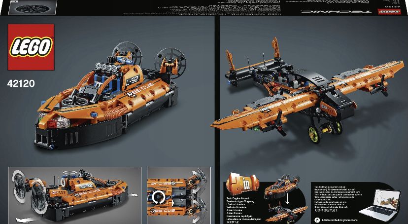 LEGO TECHNIC Poduszkowiec ratowniczy 42120 Klocki Zestaw Prezent