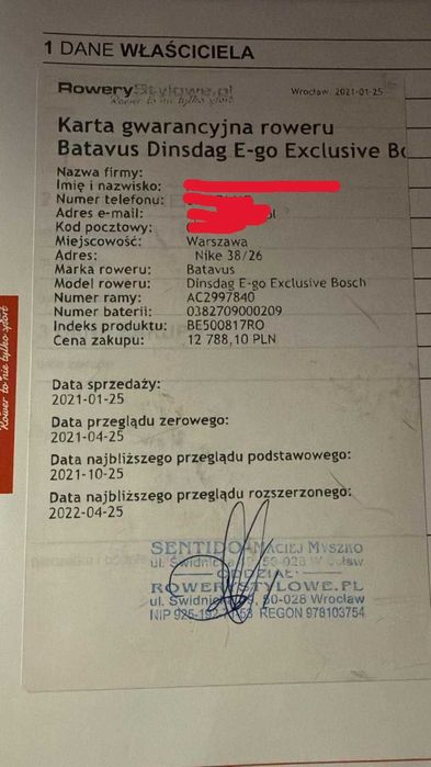 NIEUZYWANY! Batavus Dinsdag E-go Exclusive Bosch - Belt DRIVE