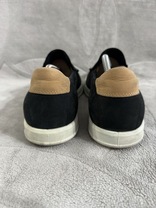 ECCO Cathum Moc Toe Sneakers Slippers moccasins size 45 czarne mokasyny buty wsuwane