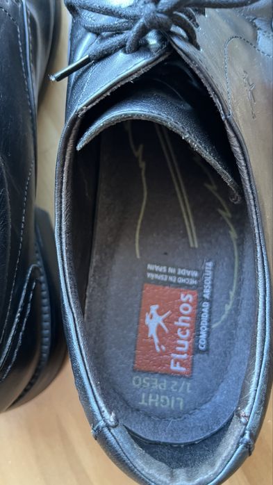 Sapatos sociais Fluchos em pele preta tamanho 43