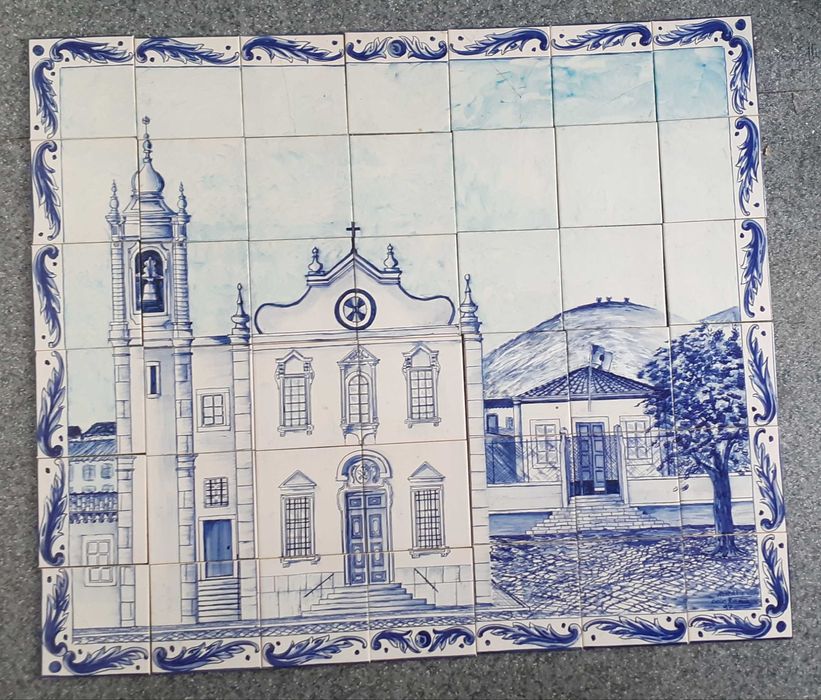 Painel de Azulejo, Pintado à mão com 1,05m x 95cm