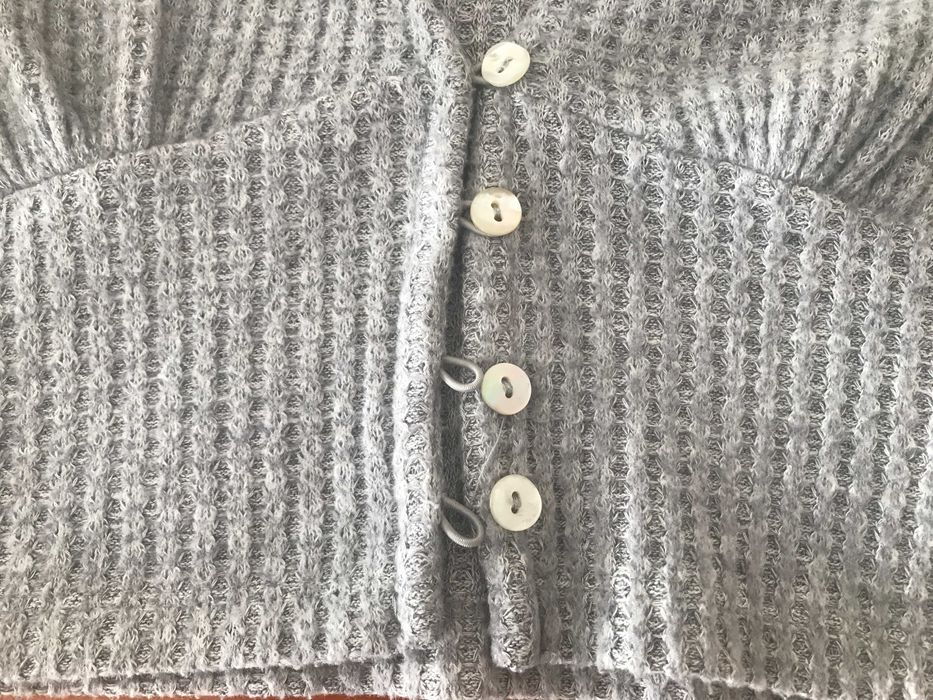 Malhas (casaco e camisola) Bershka cinza, como novo, T. S e XS