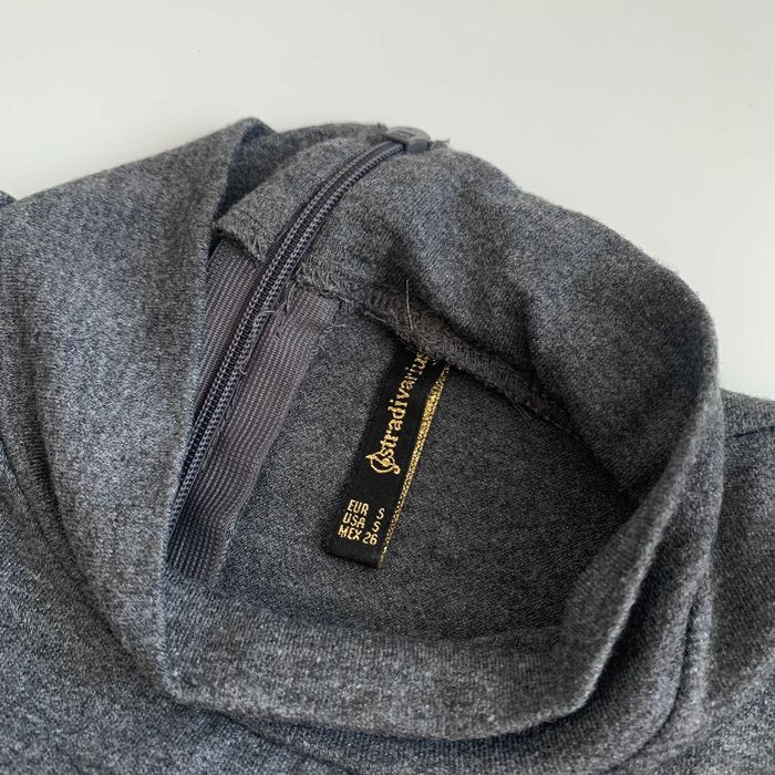 ciemnoszary sweterek z golfem oversize Stradivarius 36 / S długi rękaw