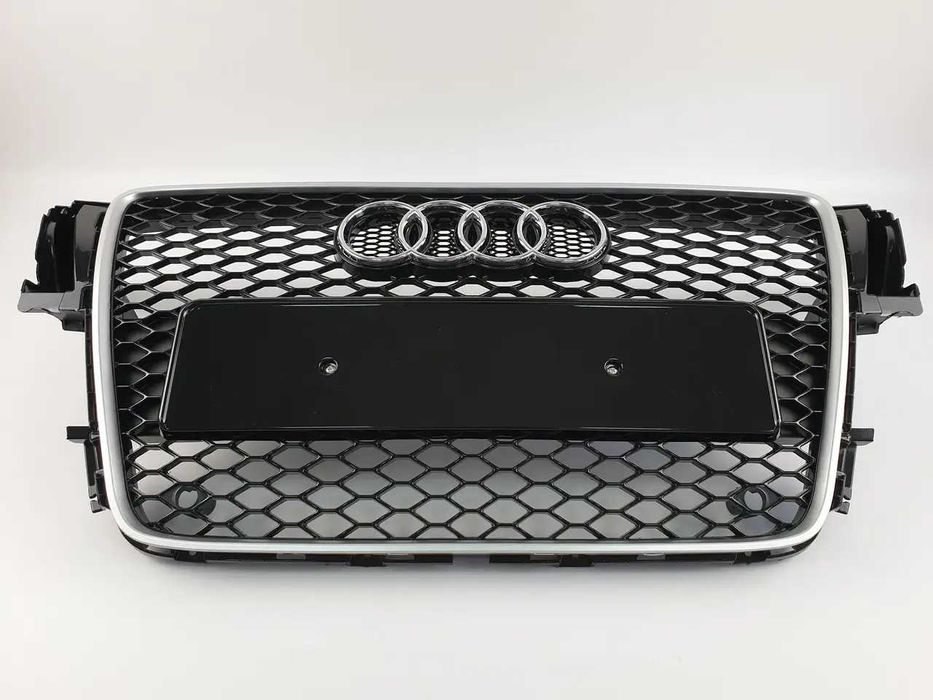 Решетка Радиатора AUDI A5 8T 2007-2011 RS Стиль Black (Рамка silver)