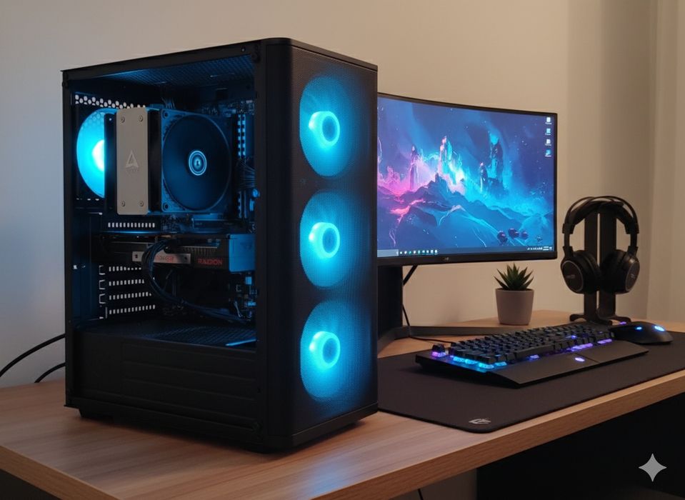 Komputer do gier Nowy Prezent na Święta Ryzen 5 32Gb  ssd rtx 5060