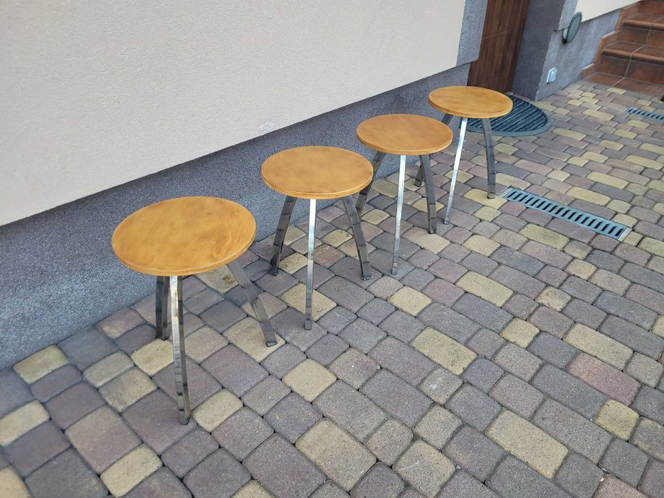 4 x Taboret Chromowany Design