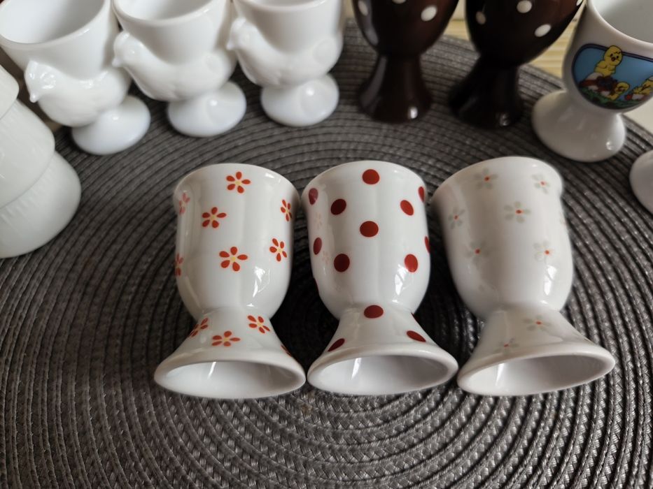 3 porcelanowe kieliszki na jajko