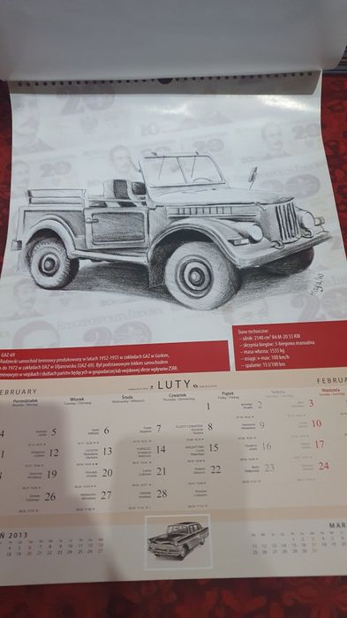 Kalendarz kultowe auta prl 2013