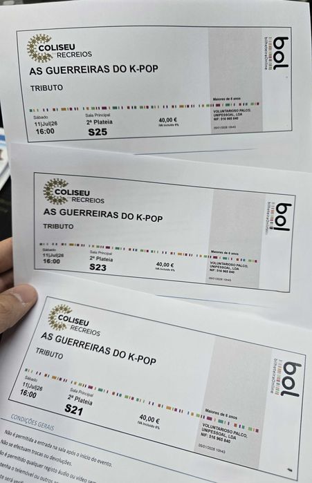 3 Bilhetes kpop lisboa 11/07/2026 - 16:00h