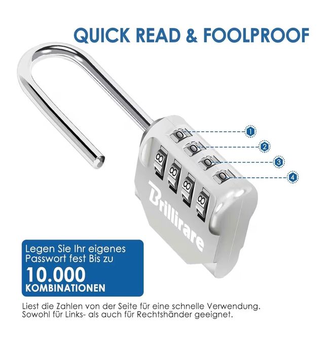 Kłódka na szyfr 4 cyfrowa Brillirare