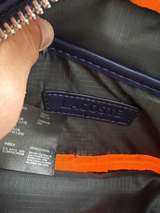 Сумка через плече Lacoste лакоста лакосте monogram сіра синя нова