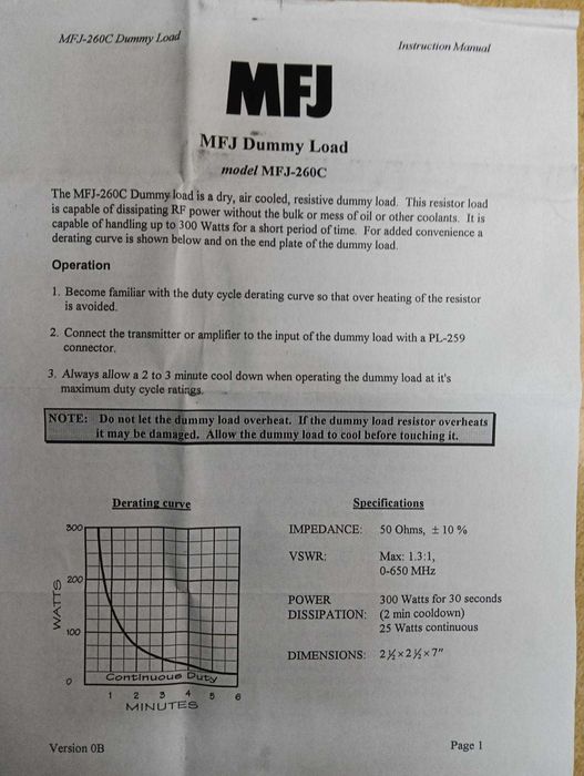 Radioamador Carga Fictícia MFJ