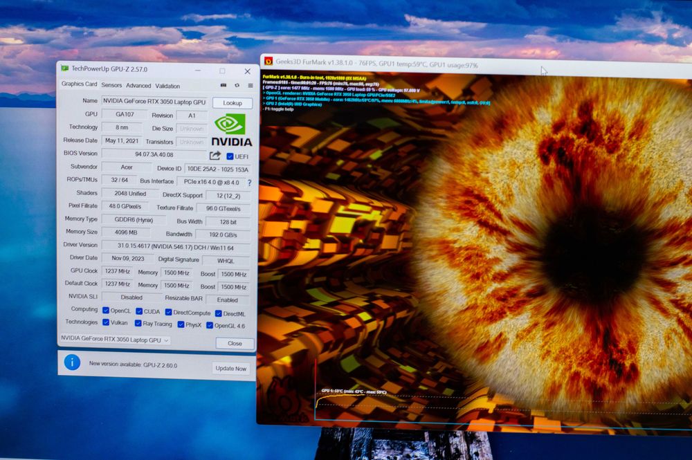 Игровой Nitro 5 экран 2.5к 165гц RTX 3050 Core i5-11400 SSD + HDD