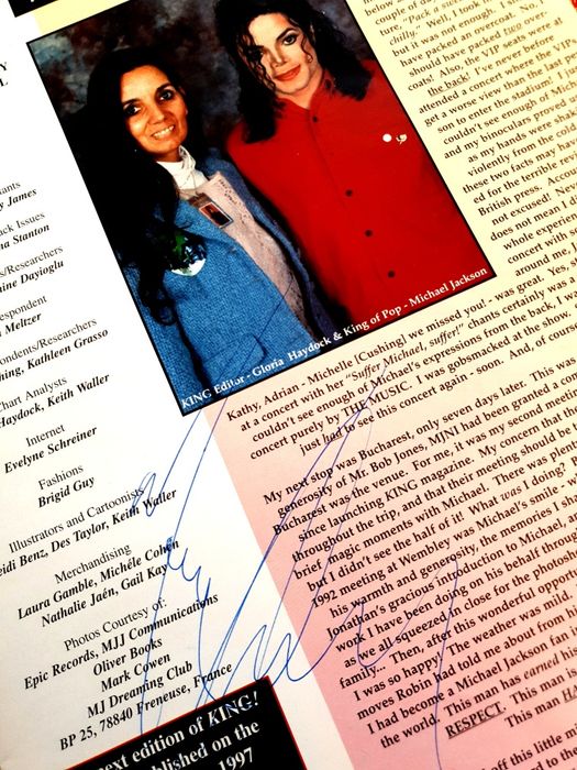 Autograf Oryginalny Michael Jackson - 2 autentyczne podpisy magaz King