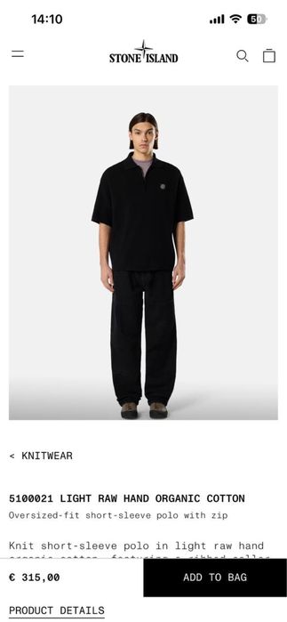 Stone Island Light raw hand organic Cotton