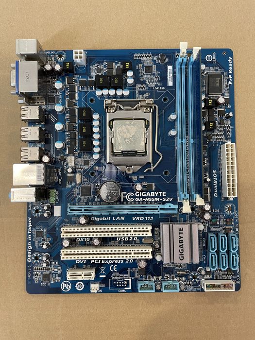 Gigabyte GA-H55M-S2V + Intel i3-550 + кулер + 2Gb DDR3