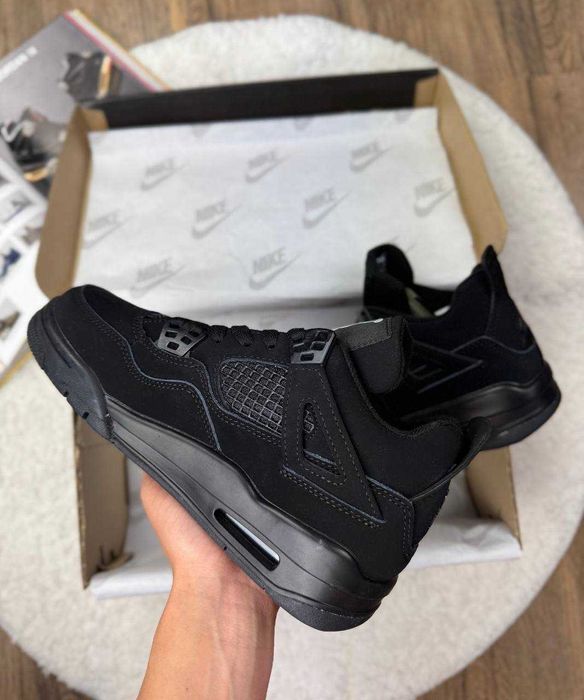 Мужские кроссовки Nike Jordan Retro 4 Black Cat "R1222" Размеры 40-46