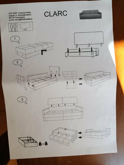 Sofa 3 osobowa rozkładana