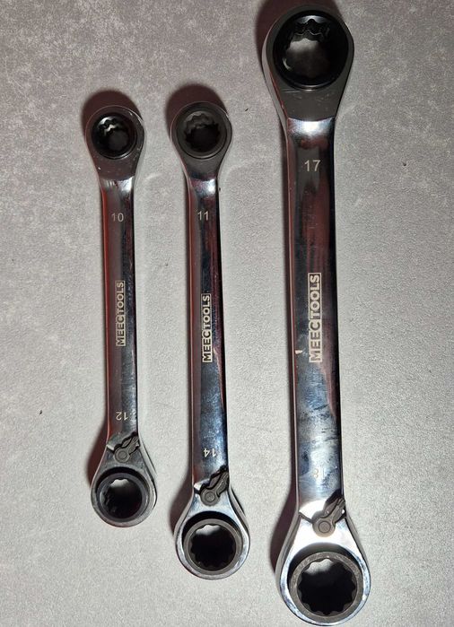 3 Klucze płasko-oczkowe  MEEC TOOLS 8-19