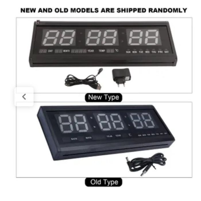 Relógio digital LED moderno de grande formato com data e temperatura