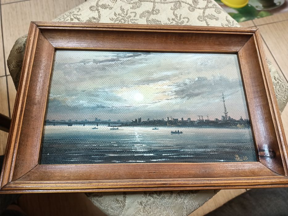 Картина «Вид на вечерний Киев и Днепр», Шаповалов В. В., 1993 год.