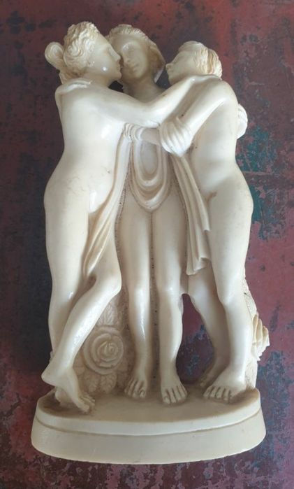 A. GIANNETTI The Three Graces Resin Sculpture Italian Art Nouveau Deco