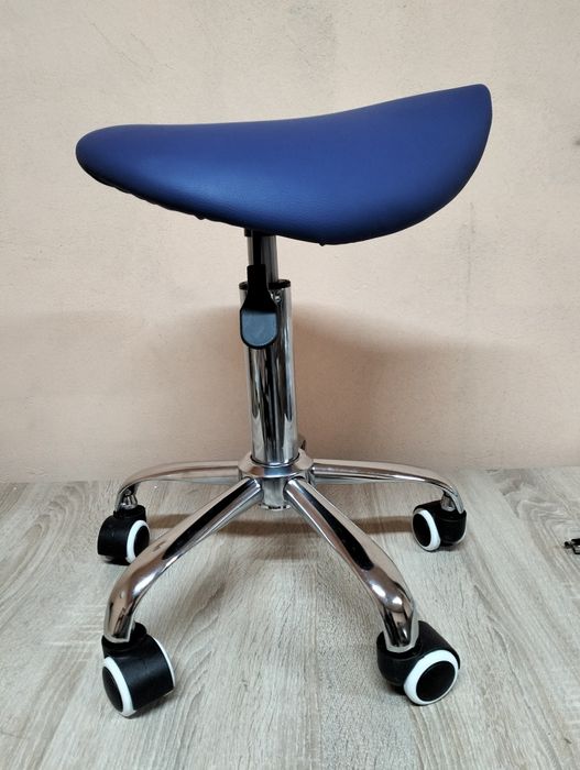 KKTONER Taboret siodłowy roboczy z regulacją wysokości niebieski