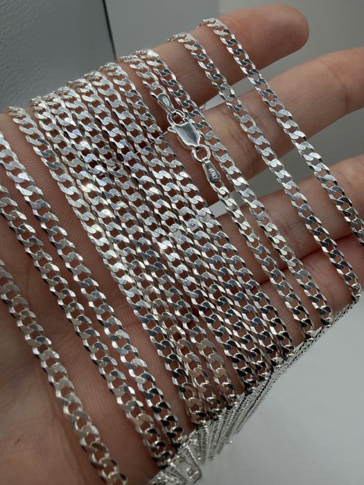 Srebro 925 srebrny łańcuszek pancerka 50 cm 55 cm 60 cm