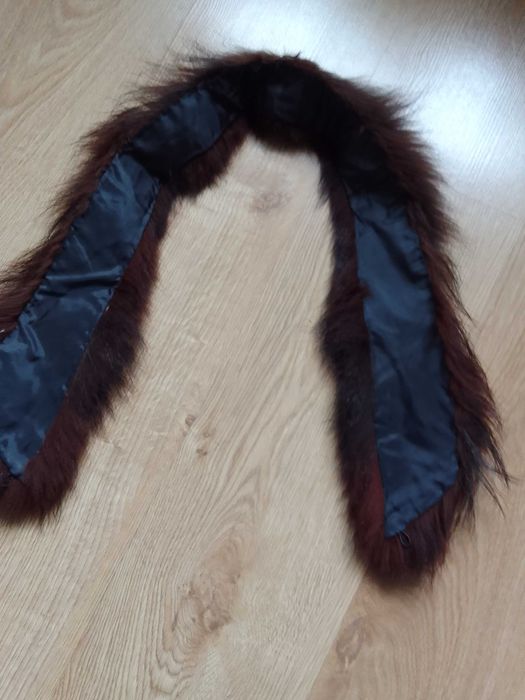 Kołnierz z jenota naturalny ciemny brąz