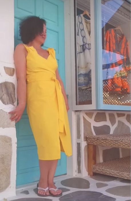 Сарафан жовтий, на запах. Ексклюзивне пошиття