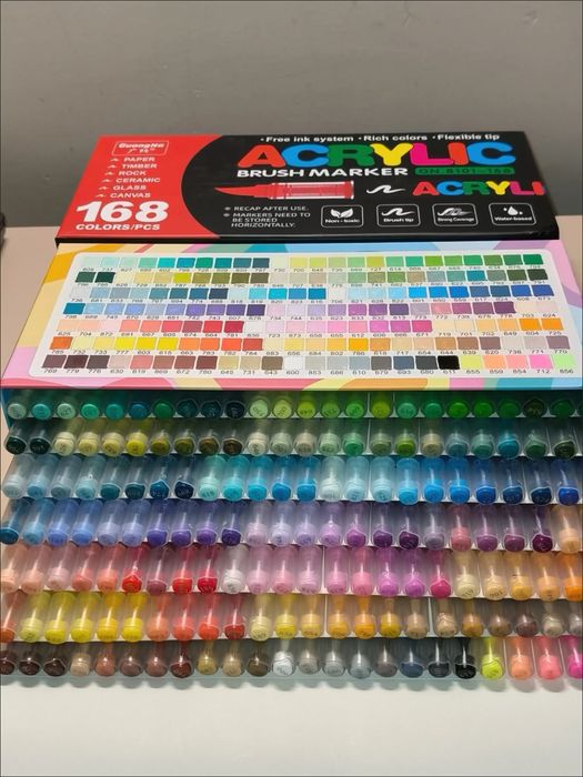 Акрилові фломастери (маркери) GuangNa 168 шт. (Нові, запаковані)