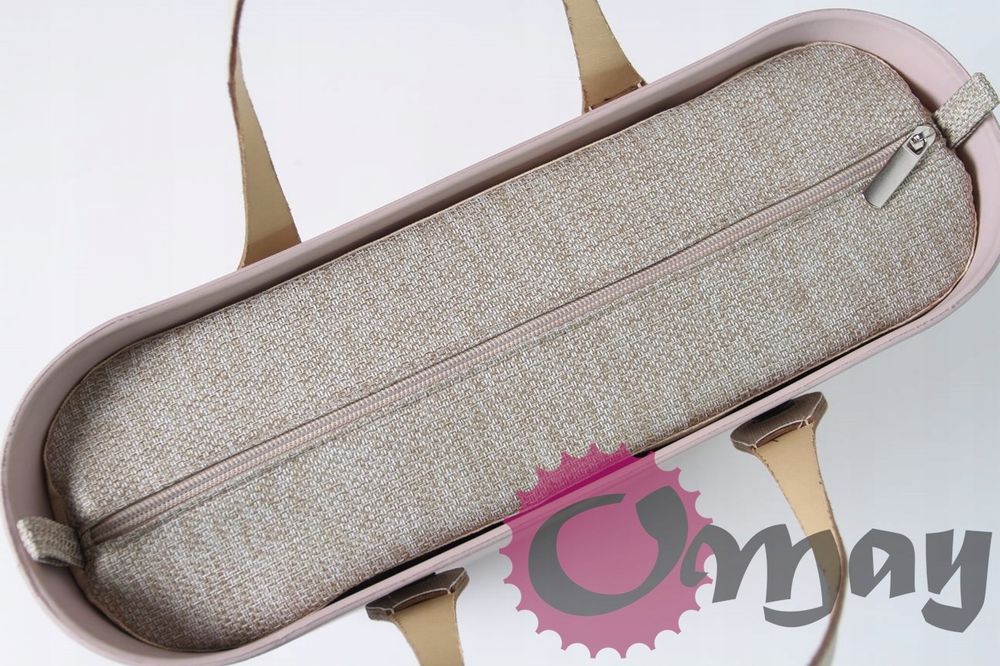 Naturalny organizer do OBAG STANDARD beż struktura 2 kieszenie OMAY