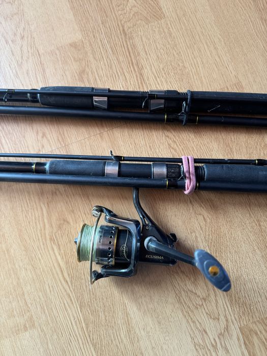 Dwie wedko Feder mikado + kolowrotek ecusima + pudelko