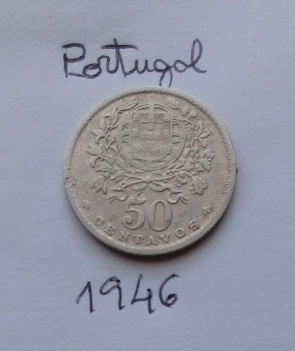 Moeda 1946 Portugal 50 Centavos