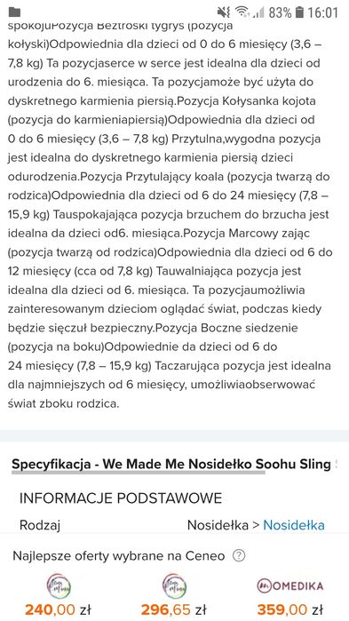 We Made Me Soohu Sling Superstar nosidło dziecka