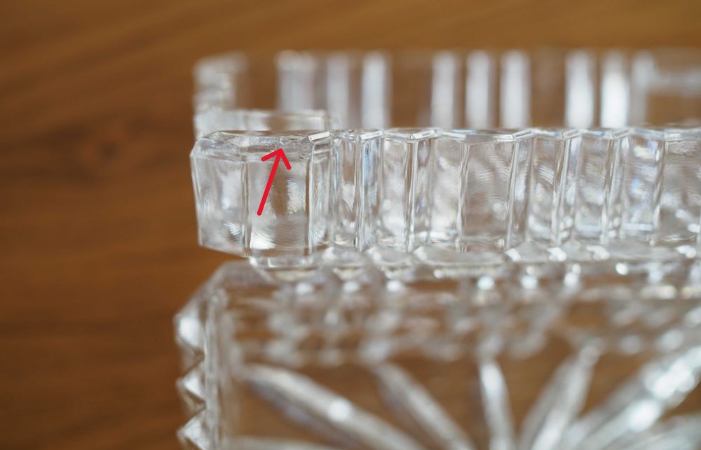 Kryształowa popielniczka, pojemnik, papierośnica PRL