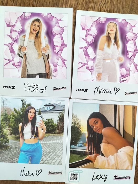 Polaroid, zdjęcia z autografem Team X
