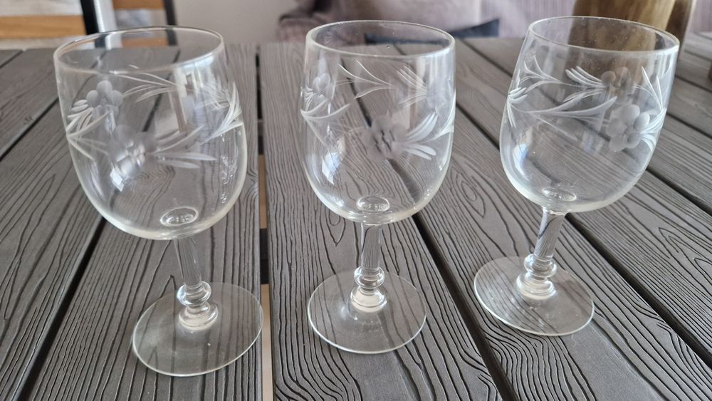 3 copos de pé de cristal vidro clássicos