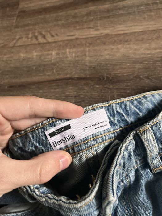 Широкі Блакитні Джинсові Шорти від Bershka