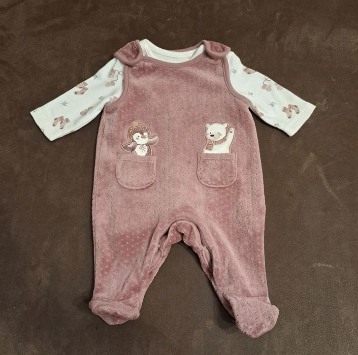 Conjunto babygrow, bodies com jardineiras para 0 meses (50cm)