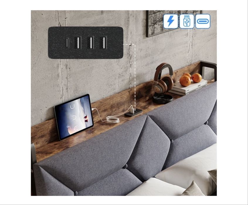 Cama de Casal estofada moderna NOVA