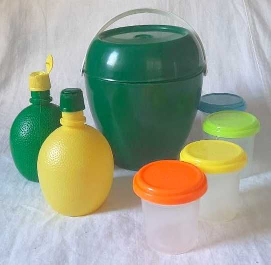 Комплект ведерко 1 л + 2 бутылочки для сиропа или топера 200 мл