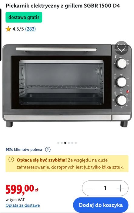 Nowy piekarnik elektryczny z grillem Silvercrest