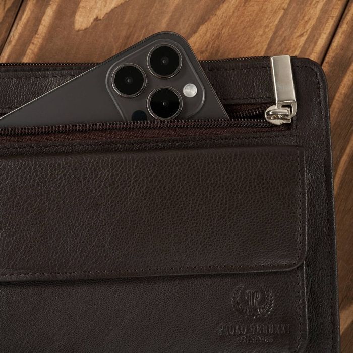 Klasyczna saszetka męska ze skóry z organizerem Paolo Peruzzi T-26-BR