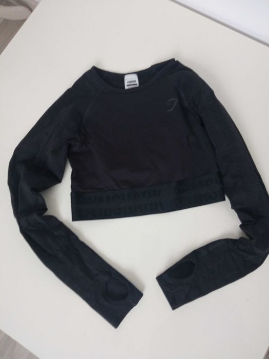 Gymshark Vision Crop Top treningowy damski długi rękaw r S/36