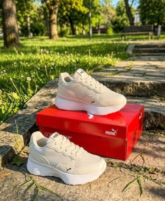 Жіночі  кросівки Puma/натуральна шкіра/бежеві кросівки пума