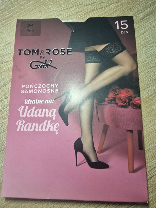 Pończochy czarne samonośne roz.3/4